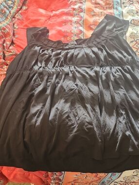 George Black Sleeveless Gathered Bodice Top